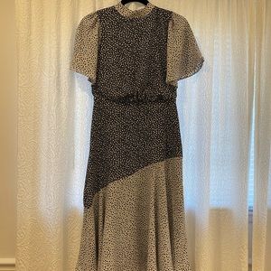 Ann Taylor Black and White Midi Dress